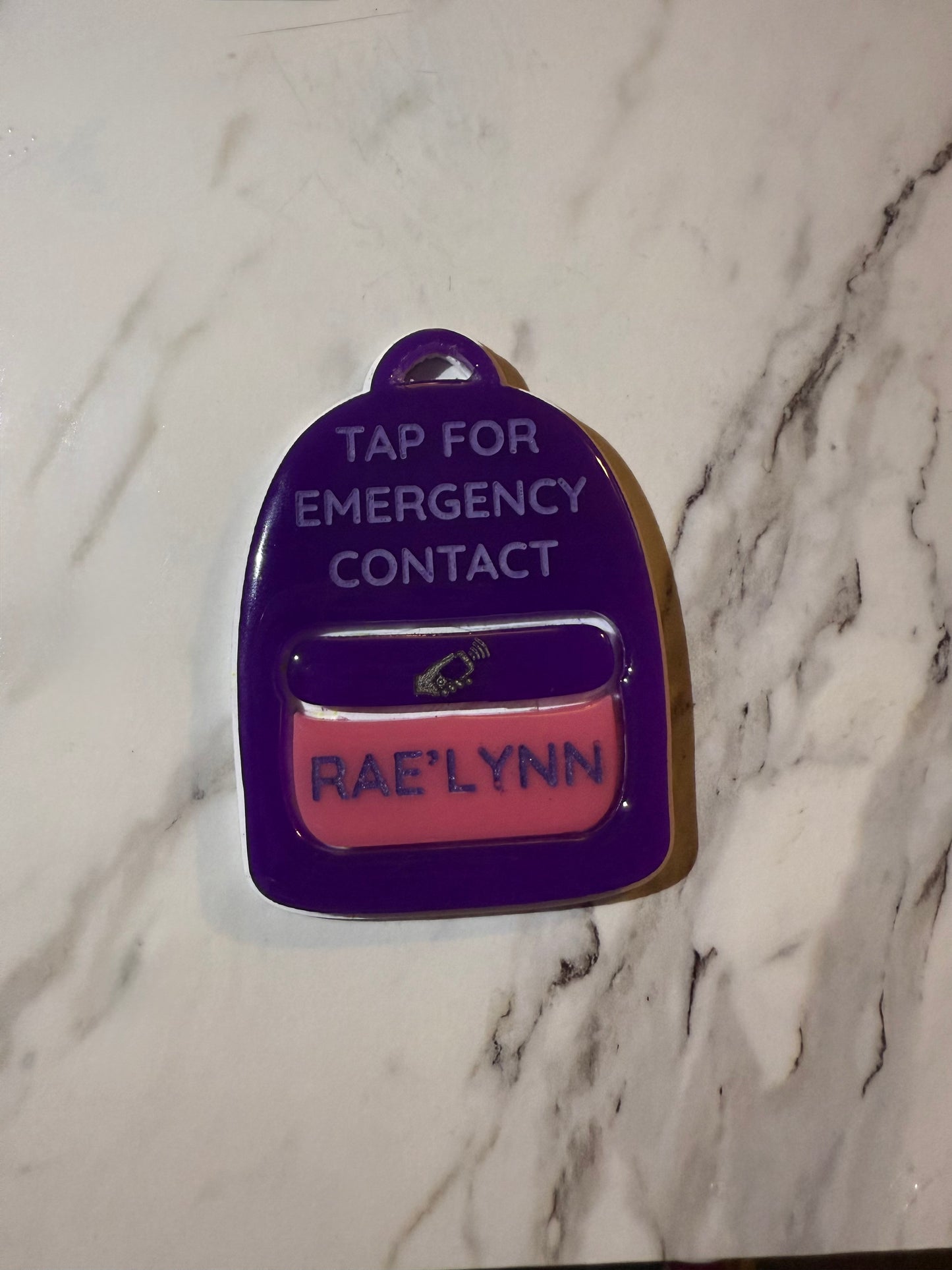 Emergency Contact Backpack Keychains